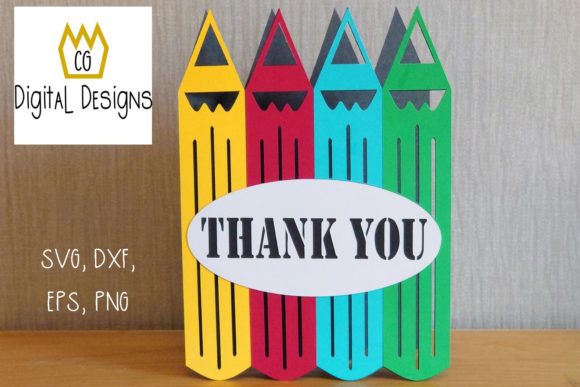 Download Thank You Pencil Crayon Card - Teacher - Card Collection