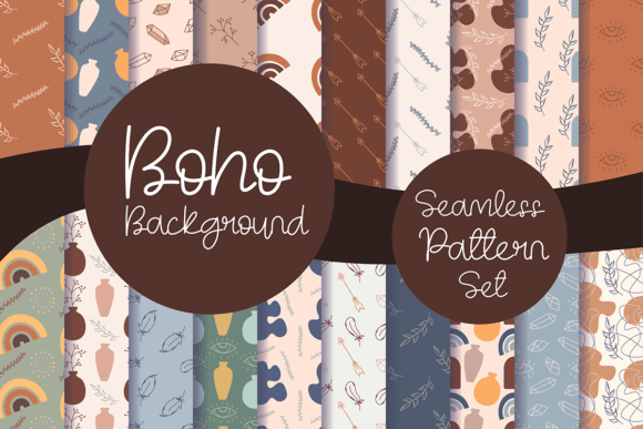 Download Boho Background Seamless Pattern Set - Background seamless Collection