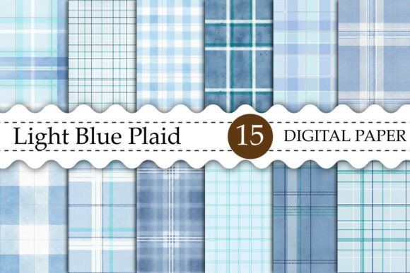 Download Light Blue Plaid Digital Paper - Light blue Collection