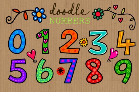 Download Hand Drawn Doodle Numbers Folk Art - Hand drawn Collection
