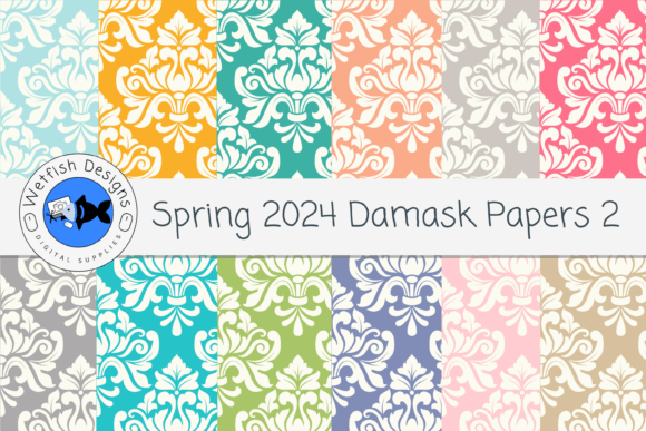 Download Spring Damask Digital Scrapbook Paper - Digital scrapbook Collection
