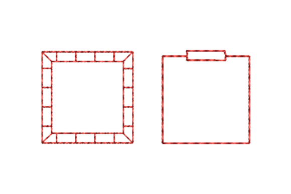 Download 2 Square Frame Redwork Outline Borders - Outline Collection