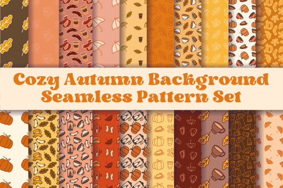 Download Cozy Autumn Background Seamless Pattern Set - Background seamless Collection