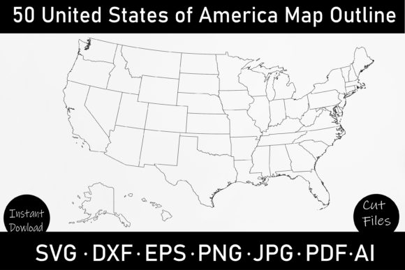 Download 50 United States Outline Map Svg - Outline Collection