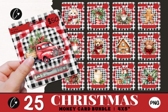 Download Farmhouse Plaid Christmas Money Cards - Card Collection