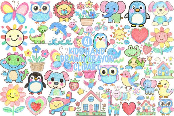 Download Kids Hand Drawn Crayon Clipart - Hand drawn Collection